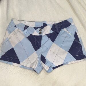Loudmouth Blue and White Argyle Women's short shorts